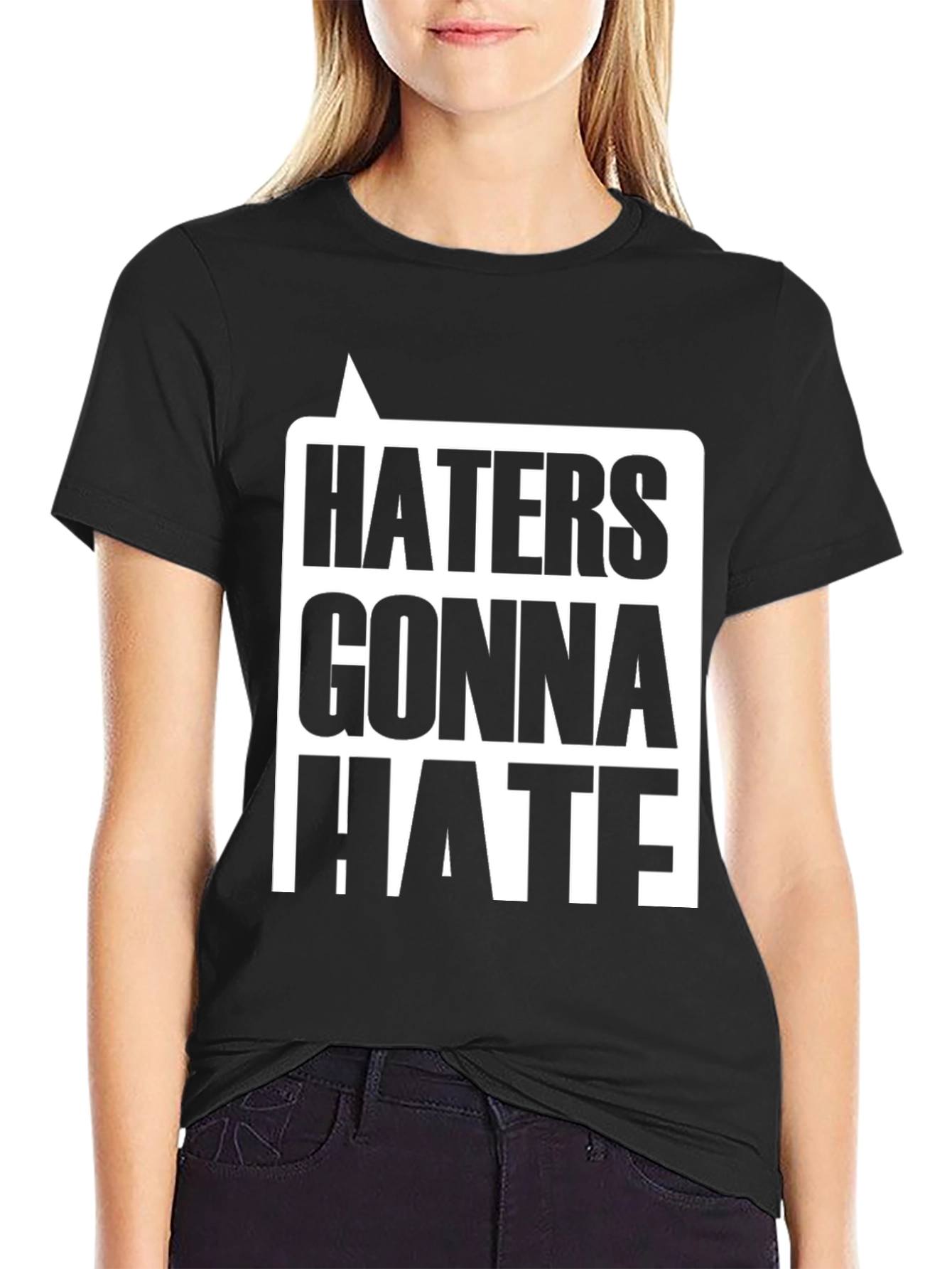 Haters Gonna Hate Graphic Tee - Black