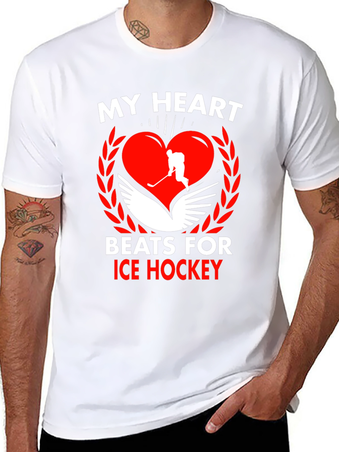 My Heart Beats for Ice Hockey T-Shirt