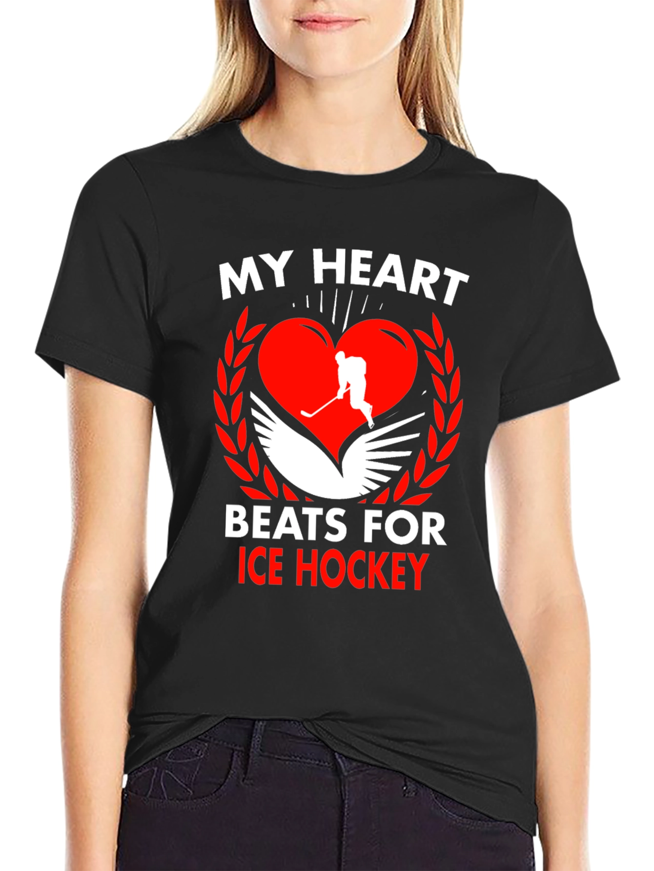 My Heart Beats for Ice Hockey T-Shirt