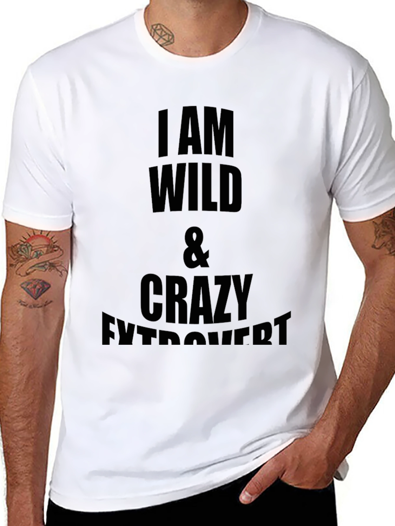 Wild & Crazy Introvert Mens Black T-Shirt