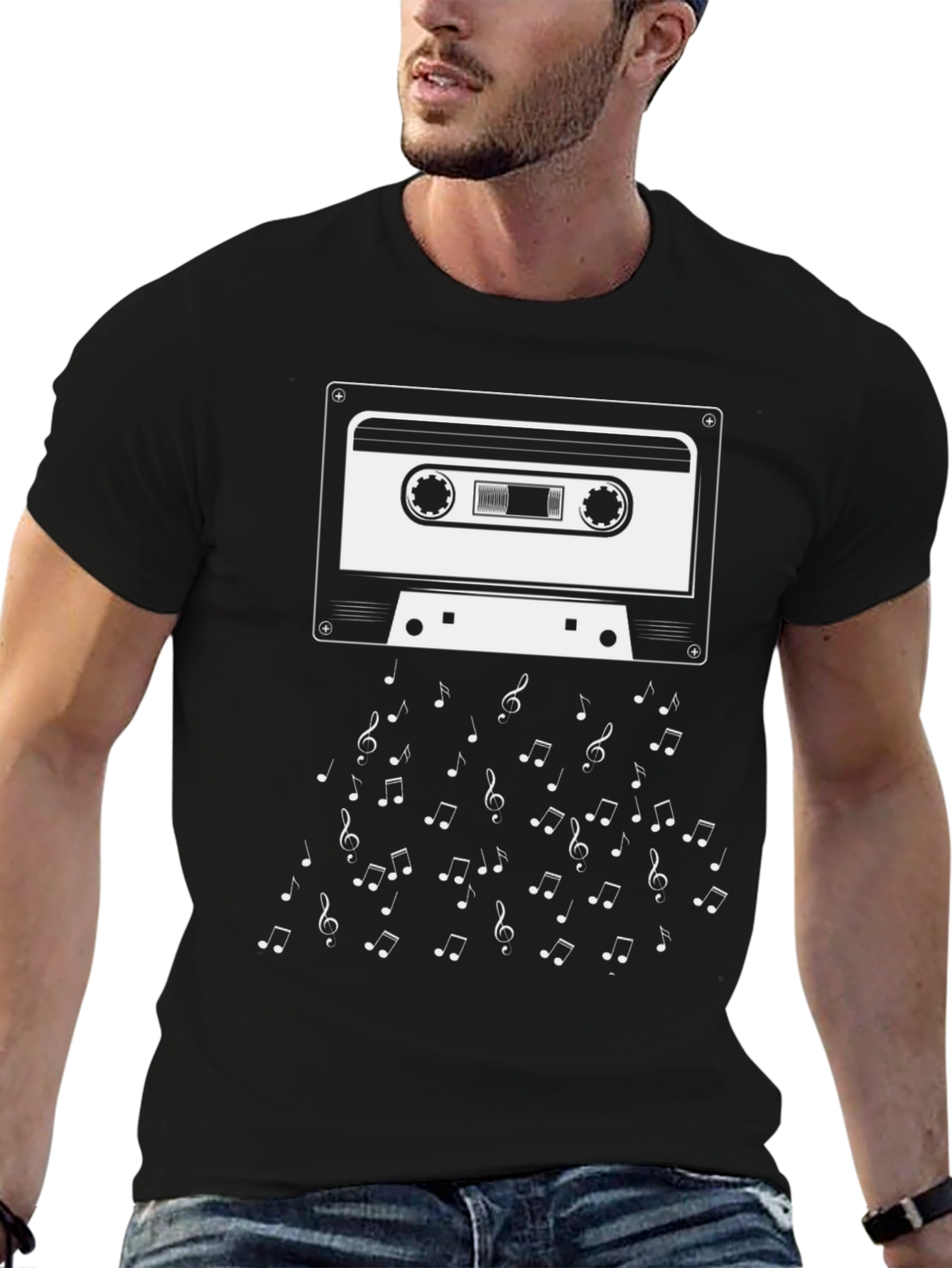 Retro Mixtape Music Notes Graphic T-Shirt