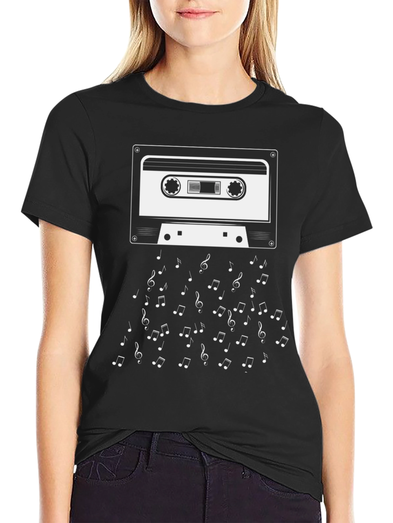 Retro Mixtape Music Notes Graphic T-Shirt