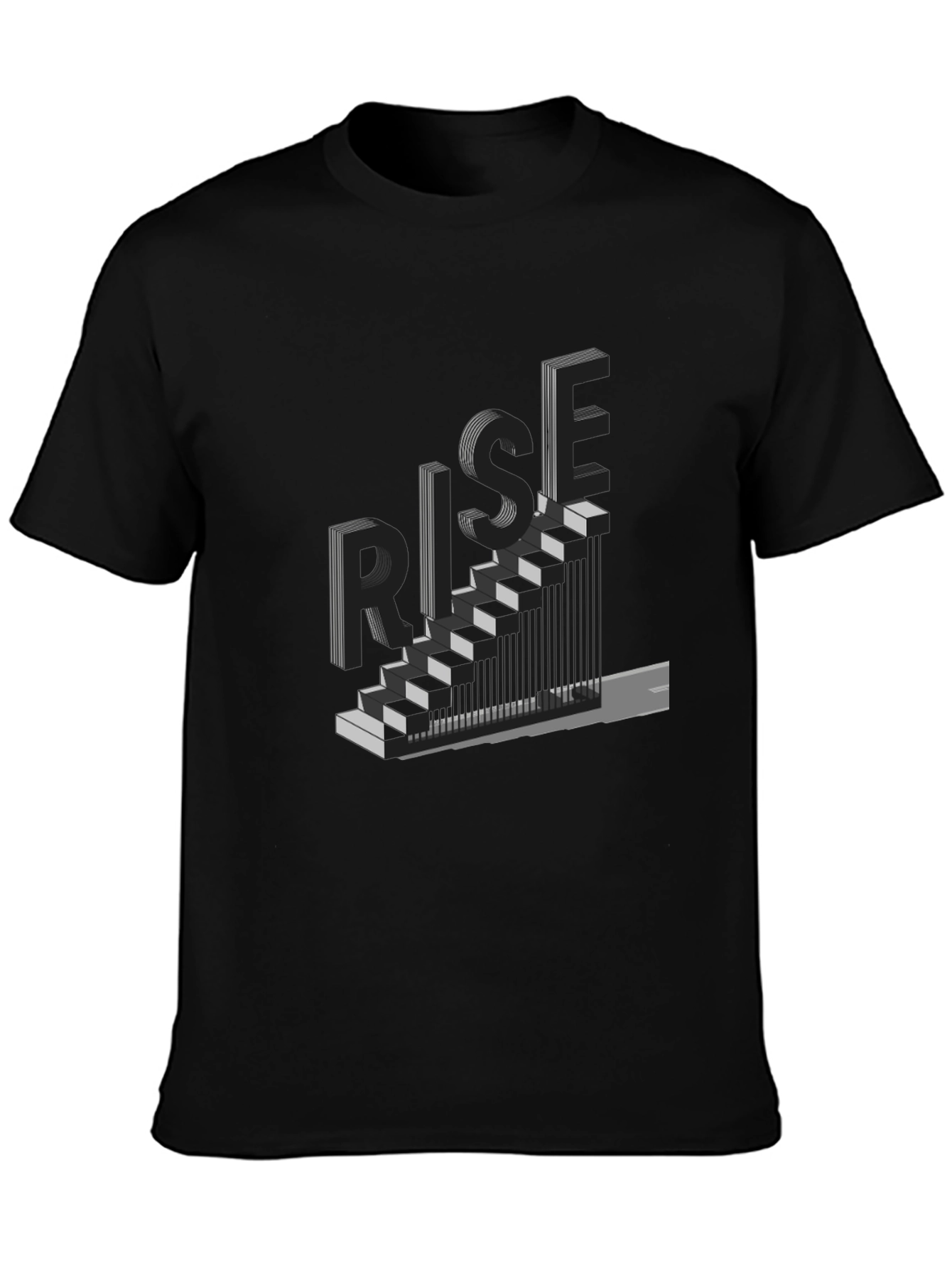 Rise Graphic Tee - Black Staircase Design