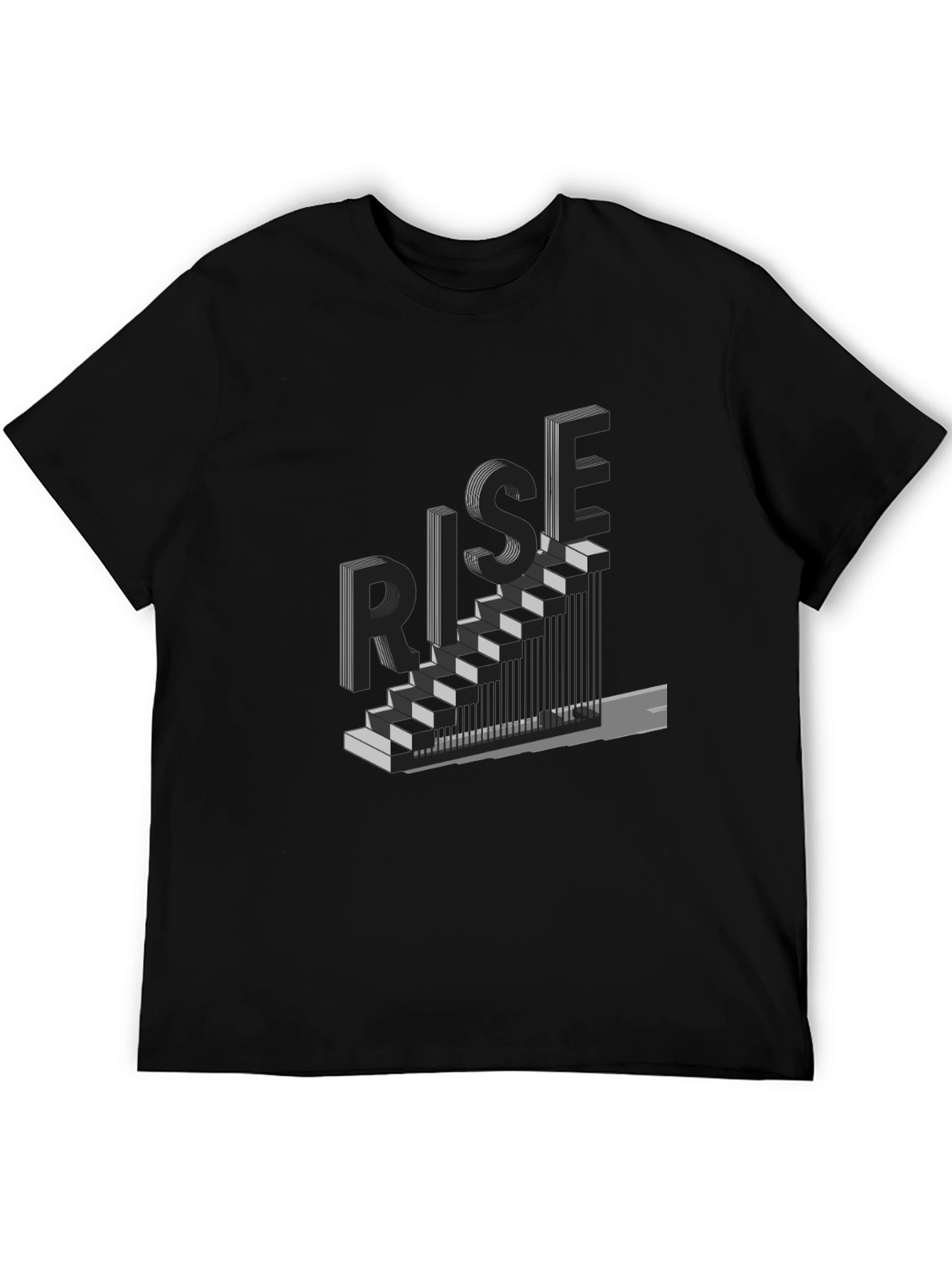 Rise Graphic Tee - Black Staircase Design
