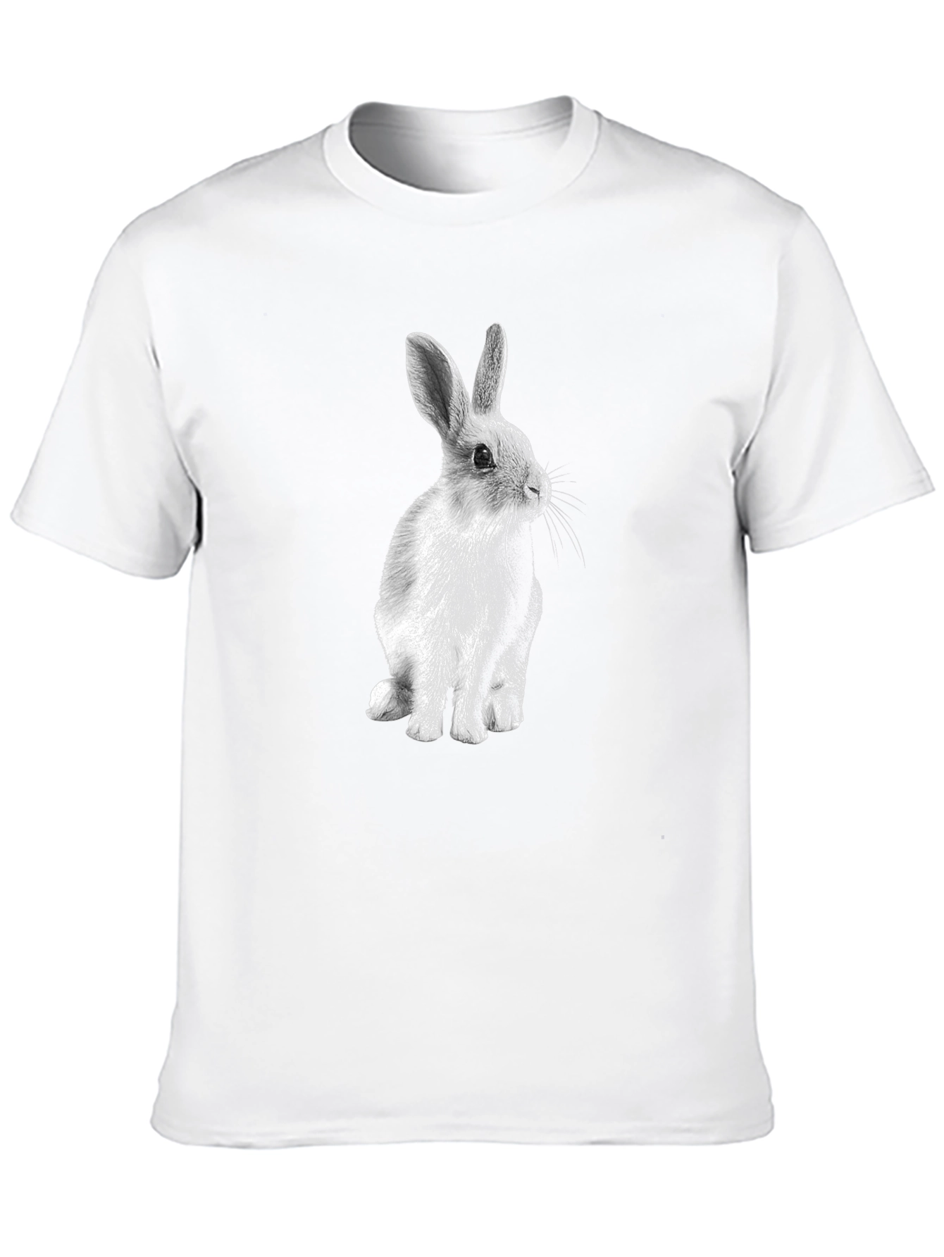 Rabbit Graphic Print Tee - Mens Black Cotton T-Shirt