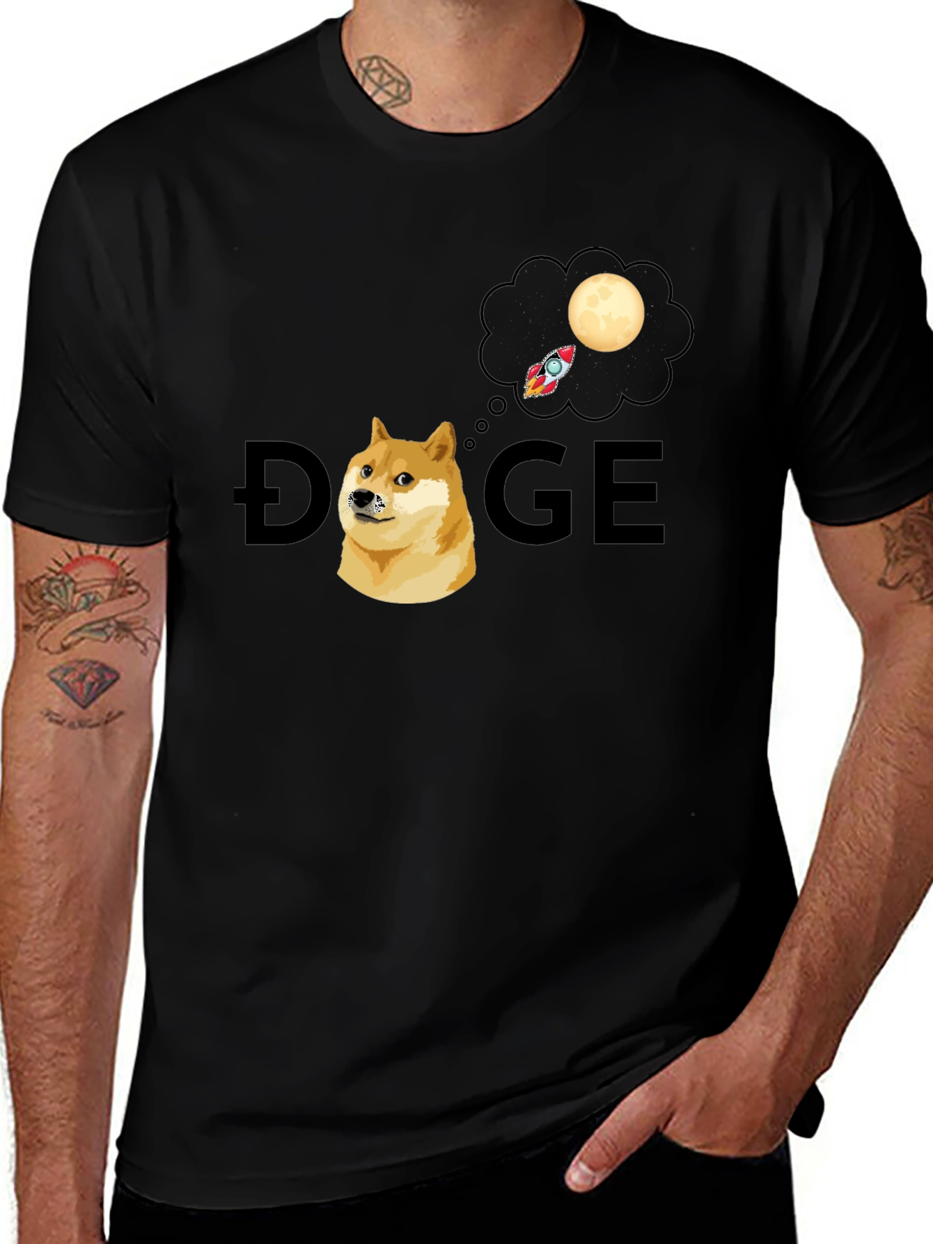Doge To The Moon Graphic T-Shirt