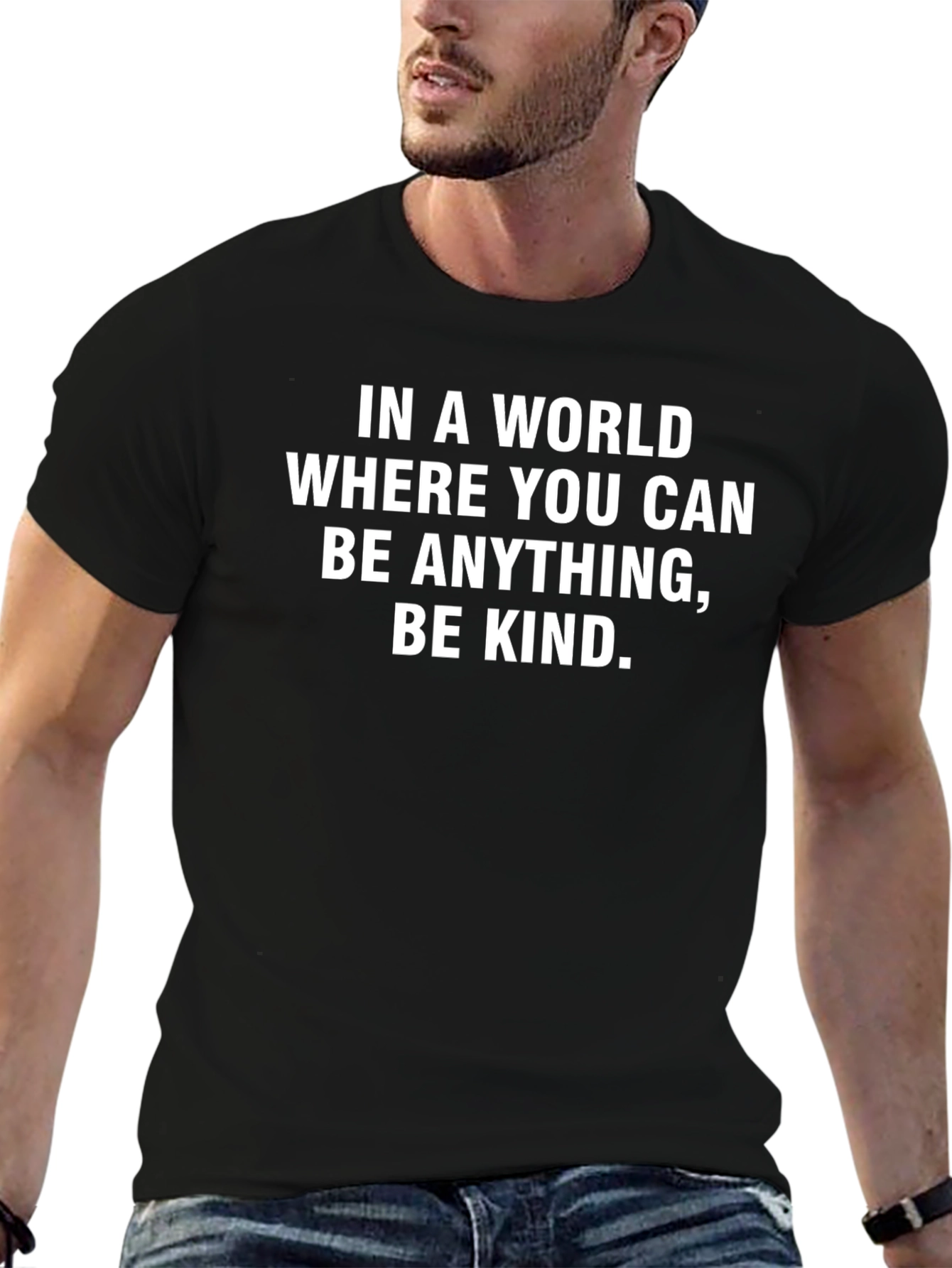 Be Kind T-Shirt - Inspirational Message Black Tee