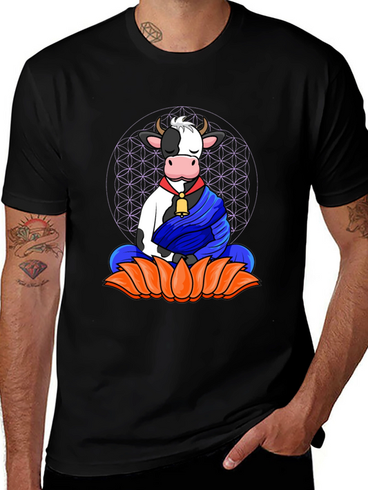 Zen Cow T-Shirt - Meditating Cow Design
