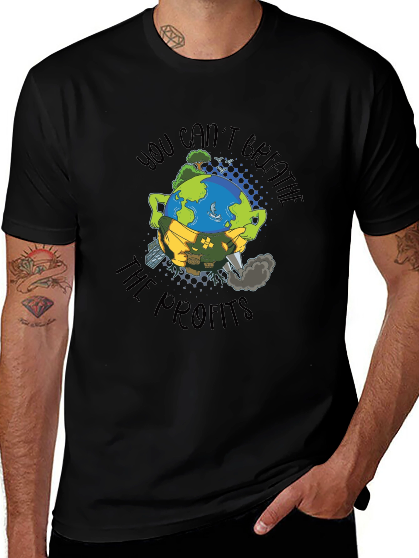 Earth Day T-Shirt: You Cant Breathe The Profits