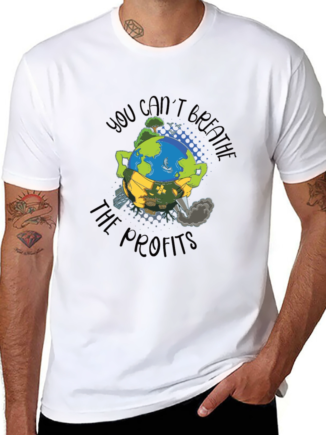 Earth Day T-Shirt: You Cant Breathe The Profits
