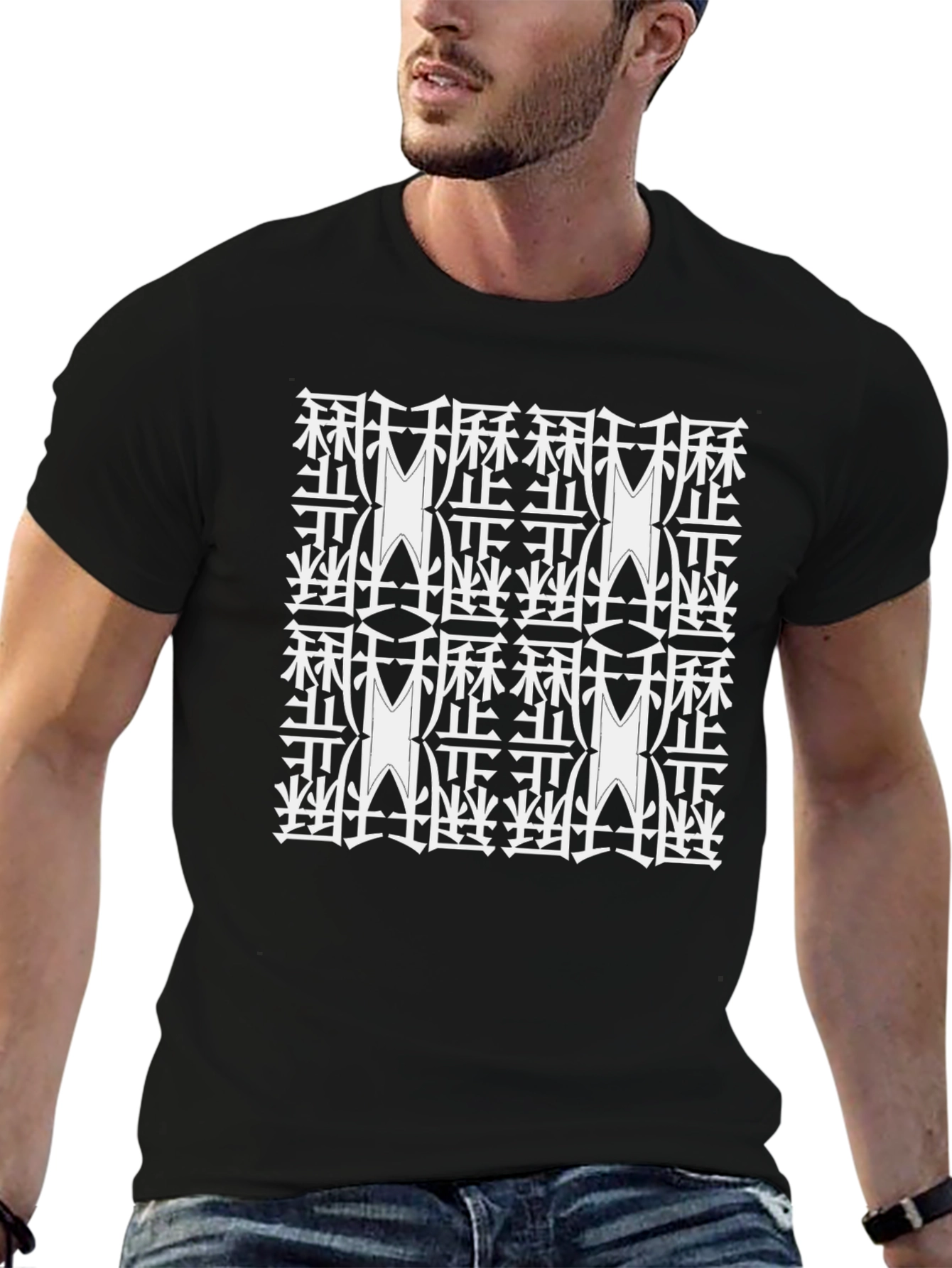 Unique Pattern Graphic Tee - Casual Style