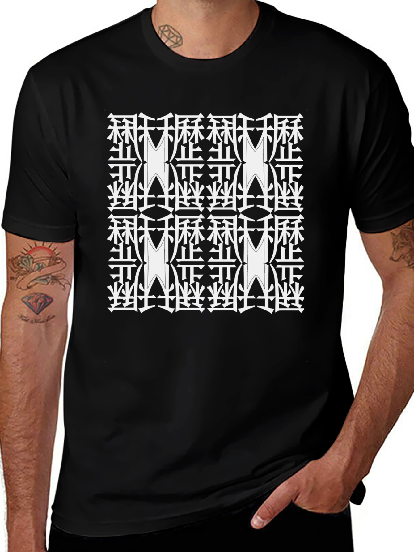 Unique Pattern Graphic Tee - Casual Style