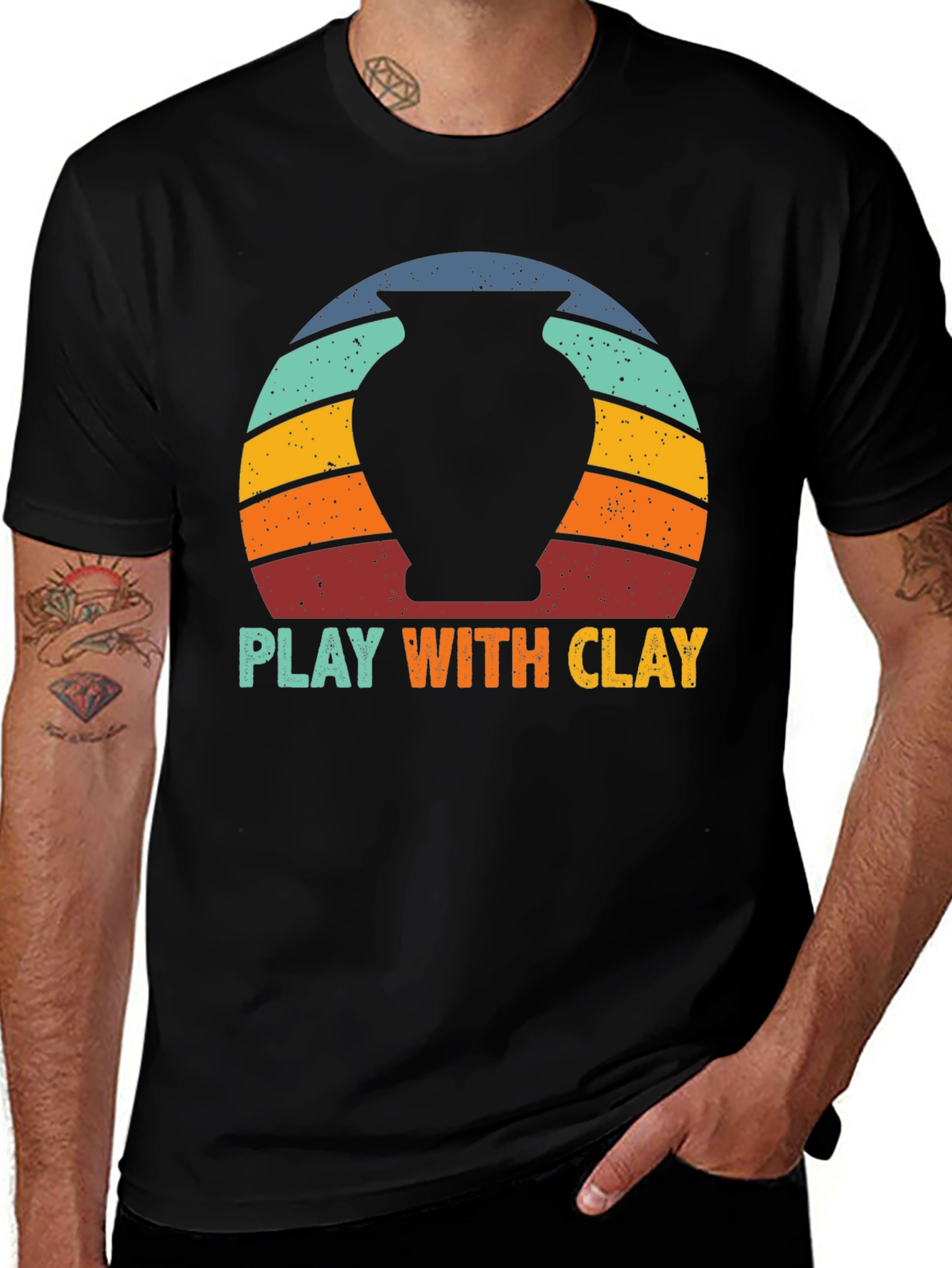 Play with Clay Retro Sunset Graphic Tee