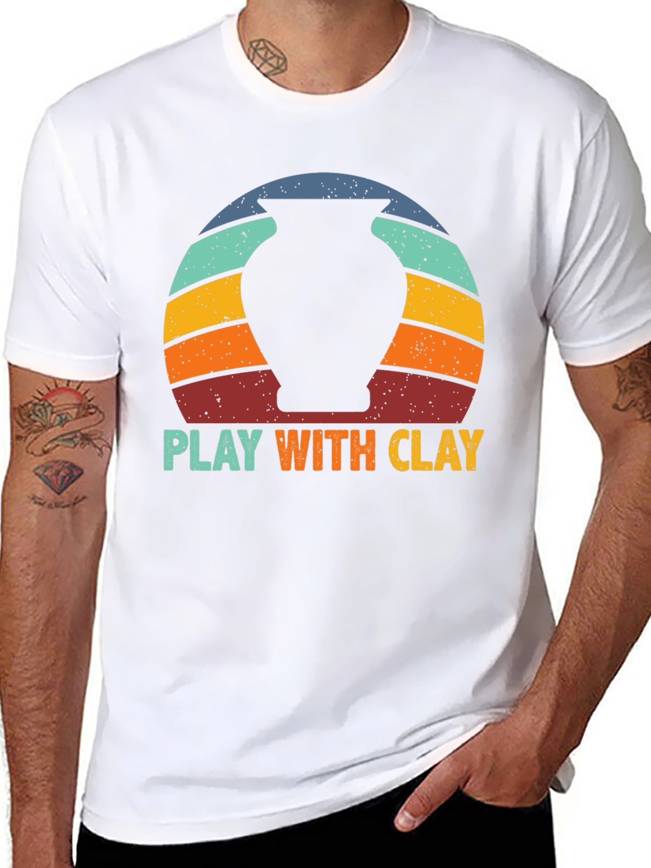 Play with Clay Retro Sunset Graphic Tee