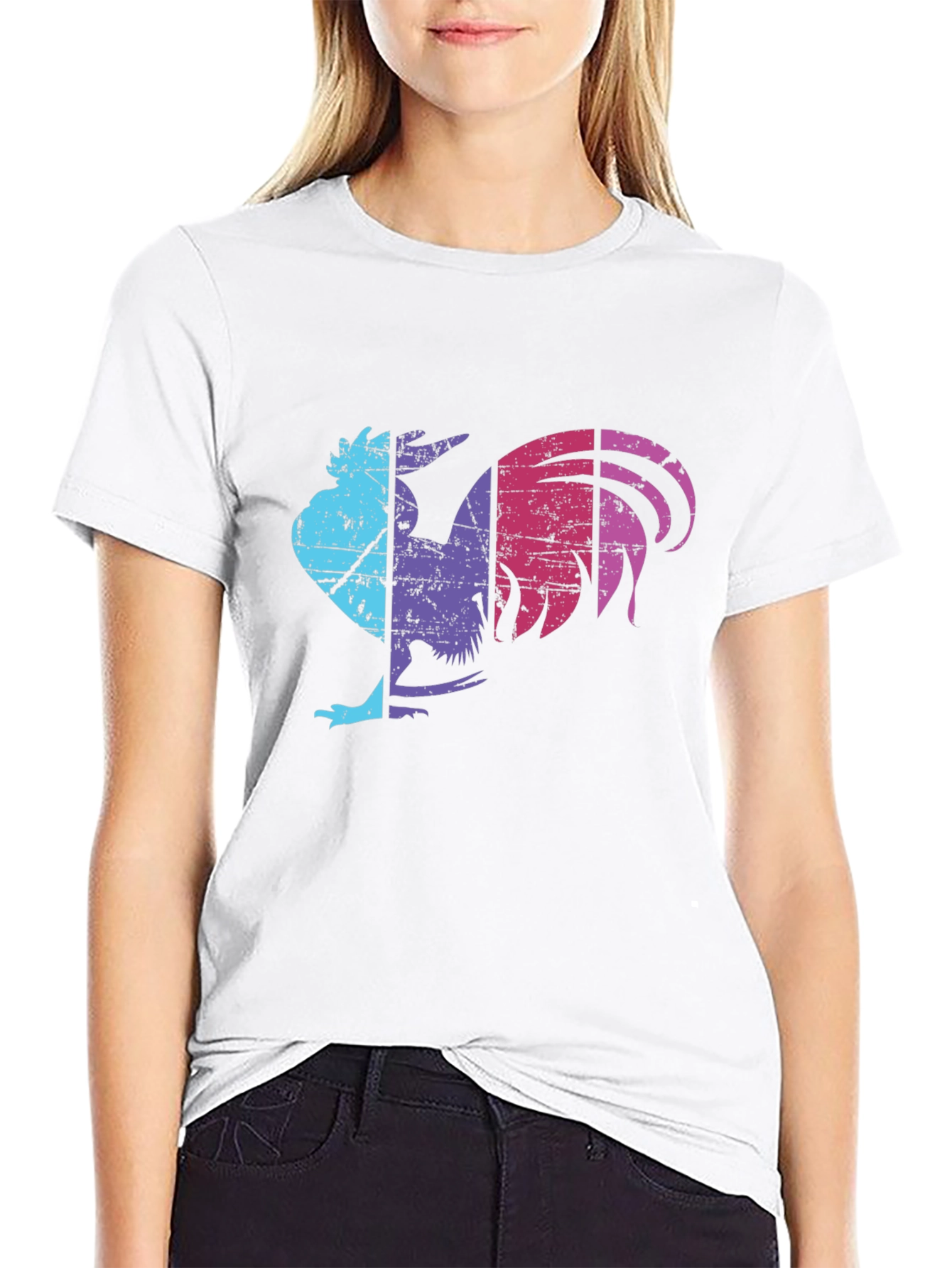 Retro Rooster Graphic Tee - Mens Black T-Shirt