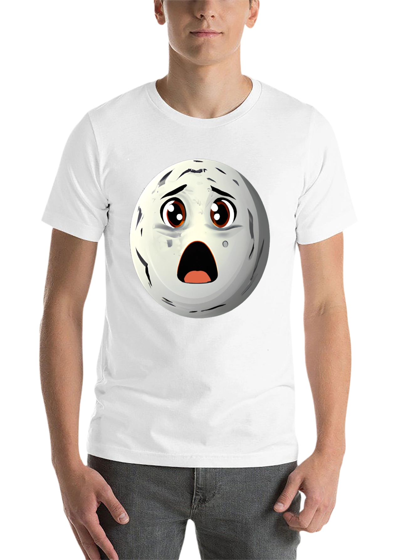 Surprised Moon Face Graphic T-Shirt
