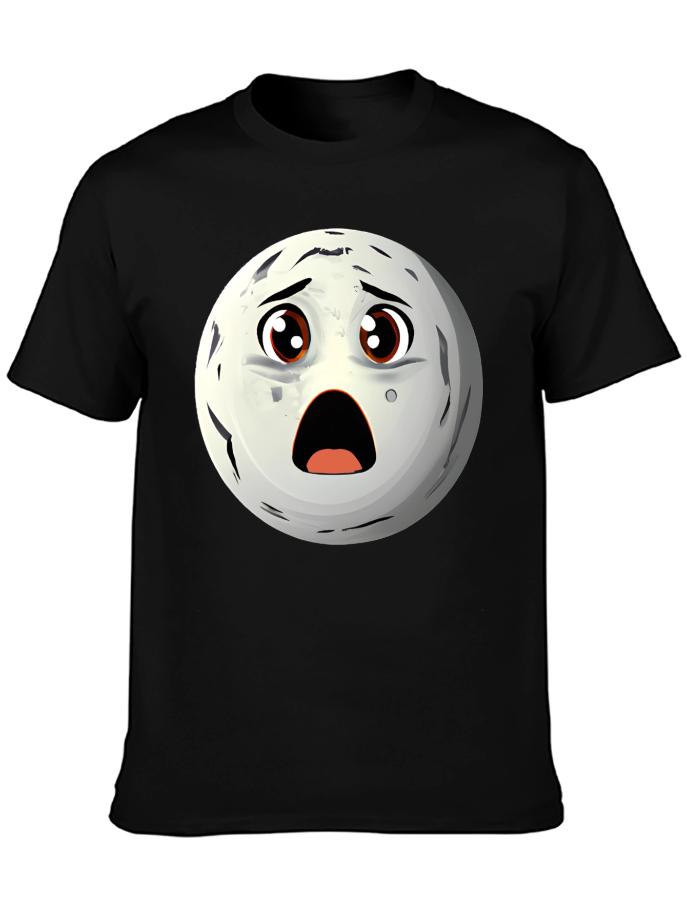 Surprised Moon Face Graphic T-Shirt