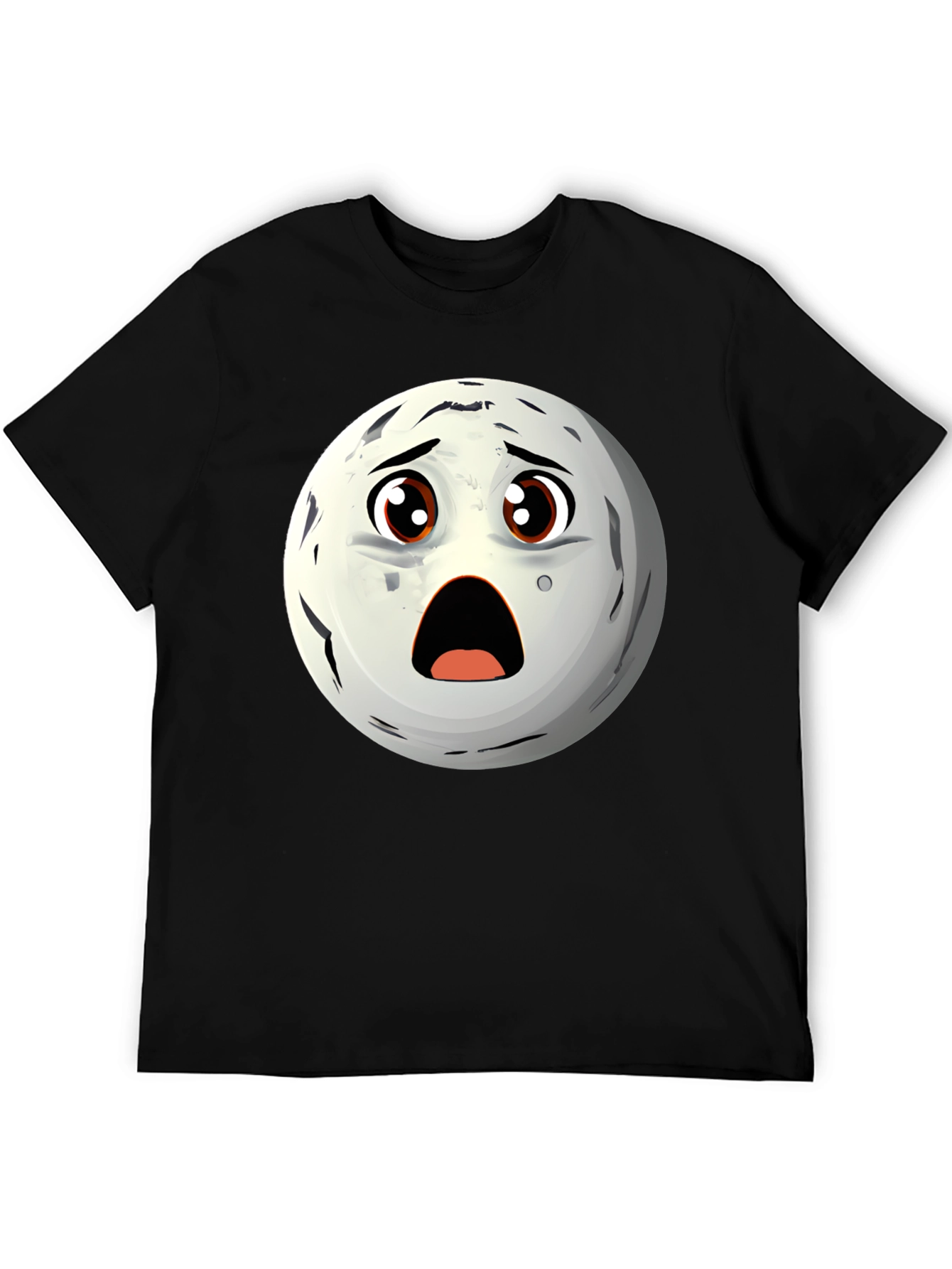 Surprised Moon Face Graphic T-Shirt
