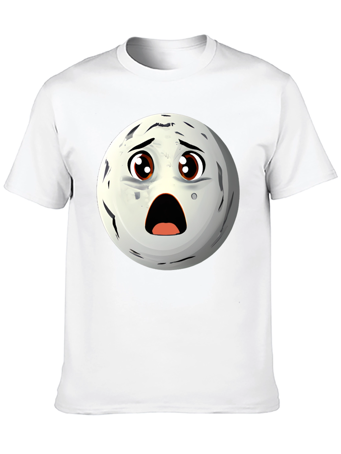 Surprised Moon Face Graphic T-Shirt