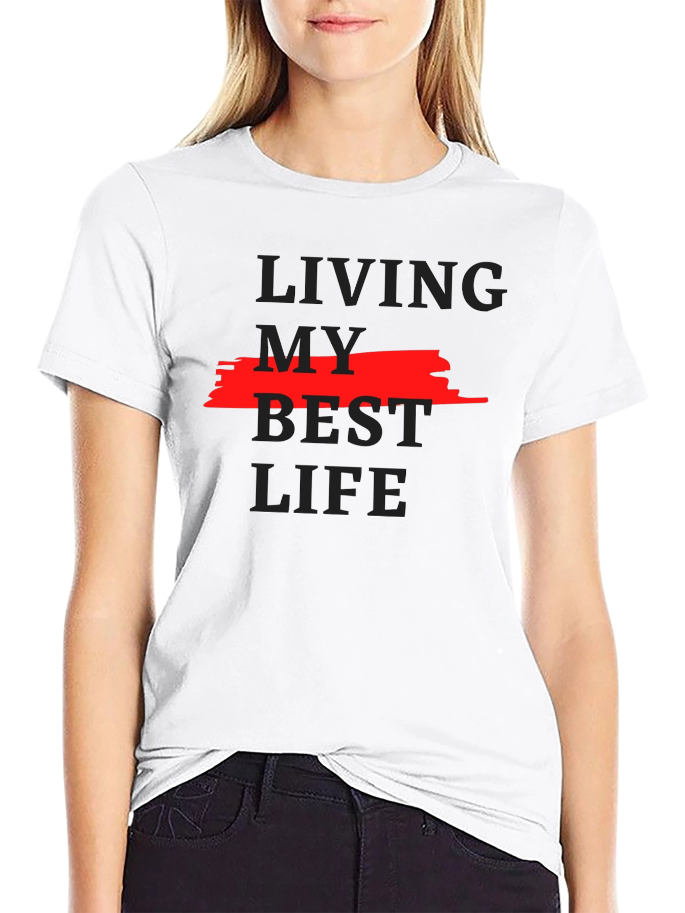 Living My Best Life Graphic Tee - Black