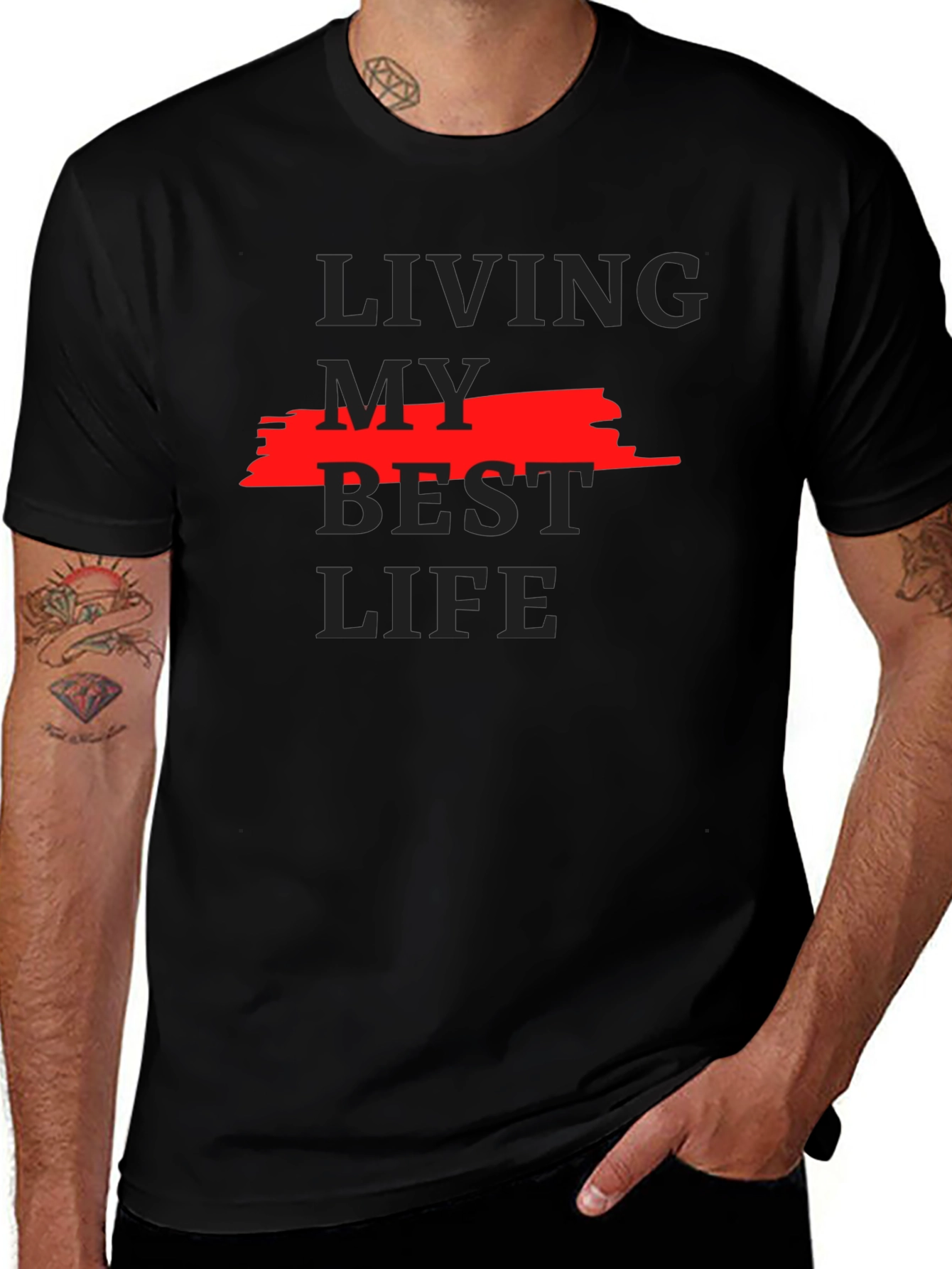 Living My Best Life Graphic Tee - Black