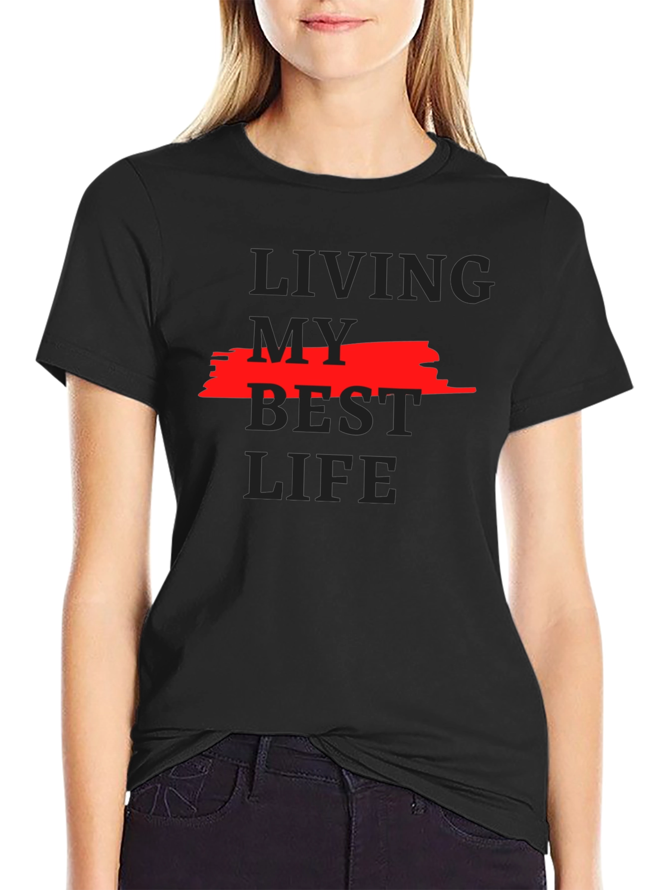 Living My Best Life Graphic Tee - Black