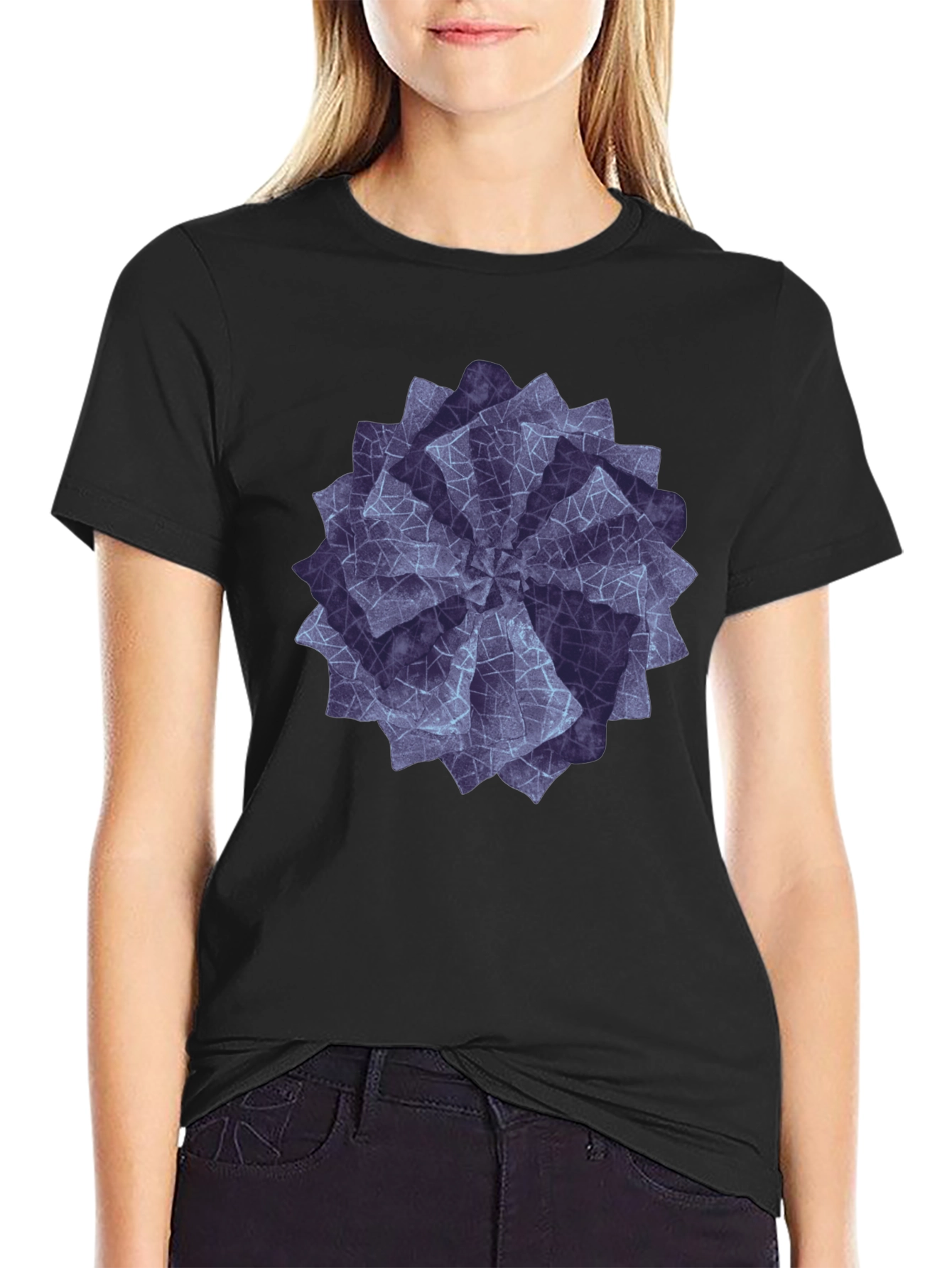 Geometric Print Black T-Shirt