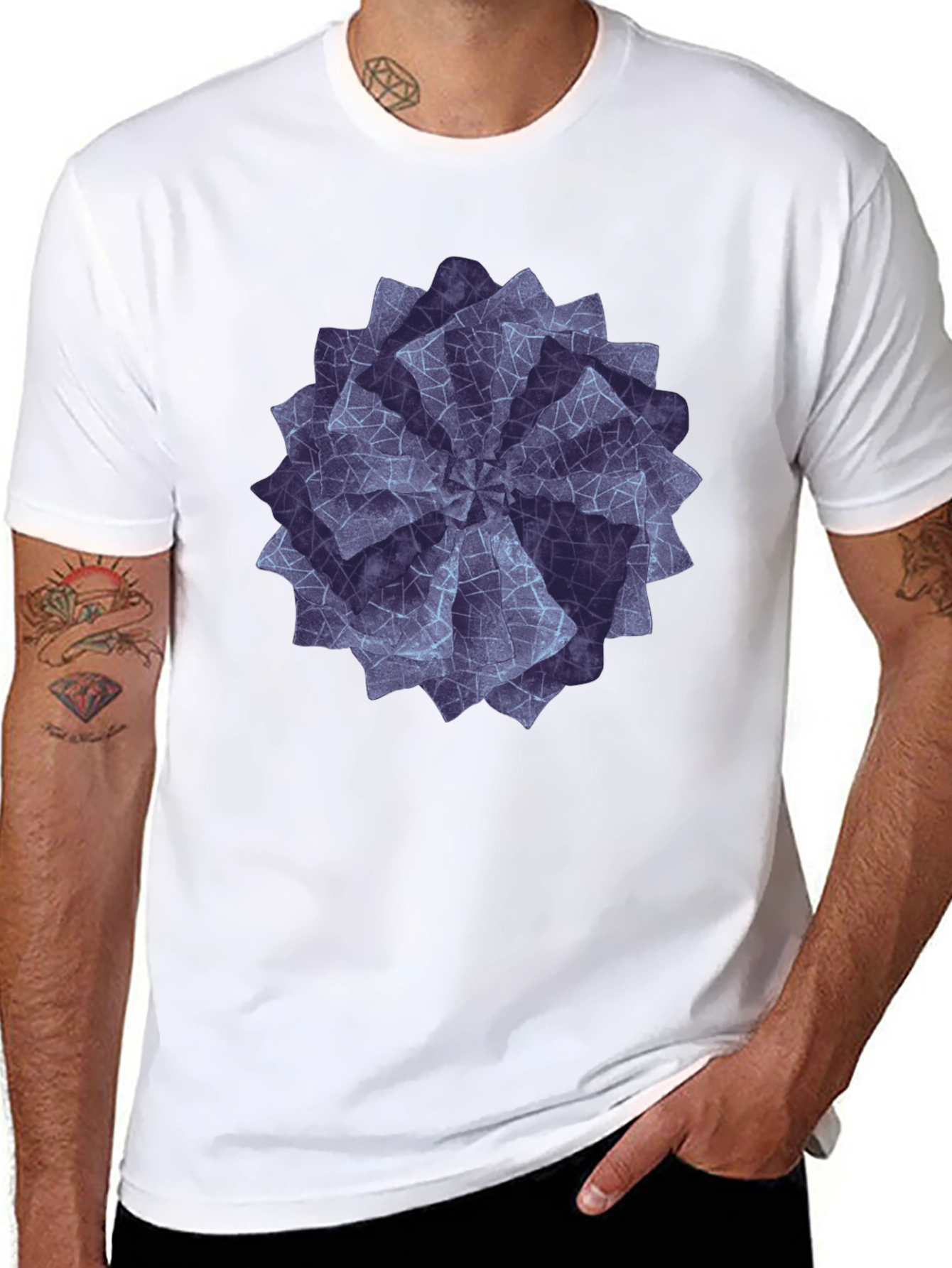 Geometric Print Black T-Shirt