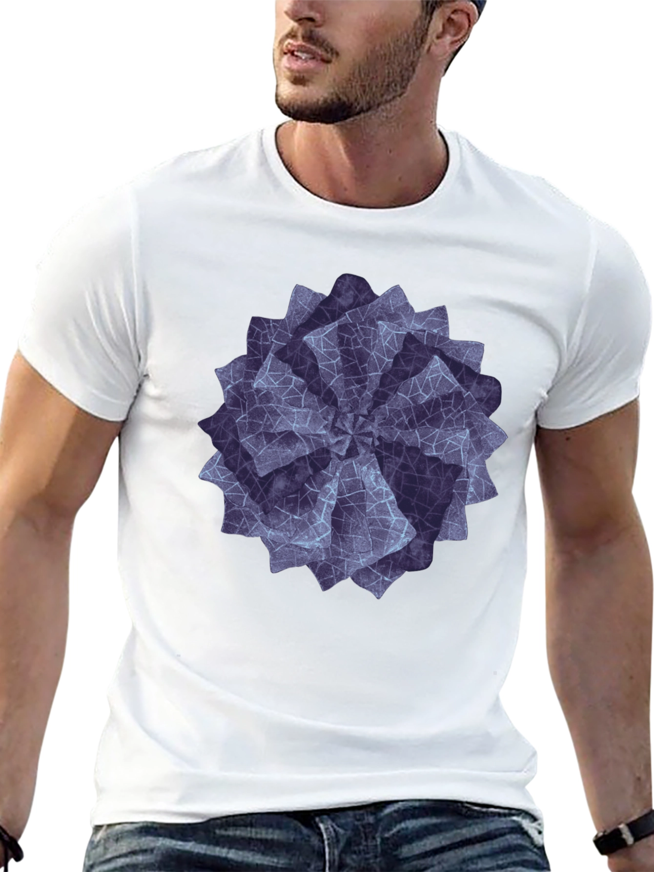 Geometric Print Black T-Shirt