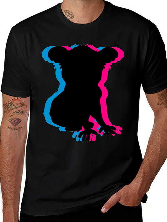 Koala 3D Silhouette Black Graphic Tee