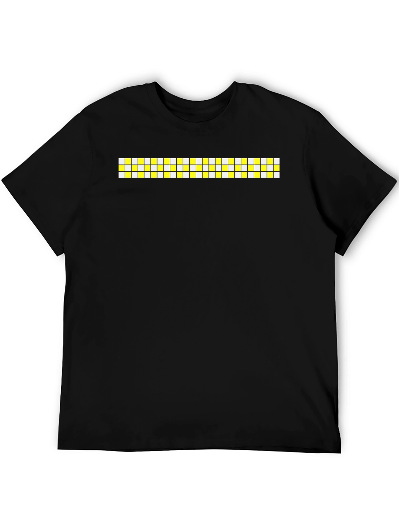 Modern Grid Graphic Black T-Shirt