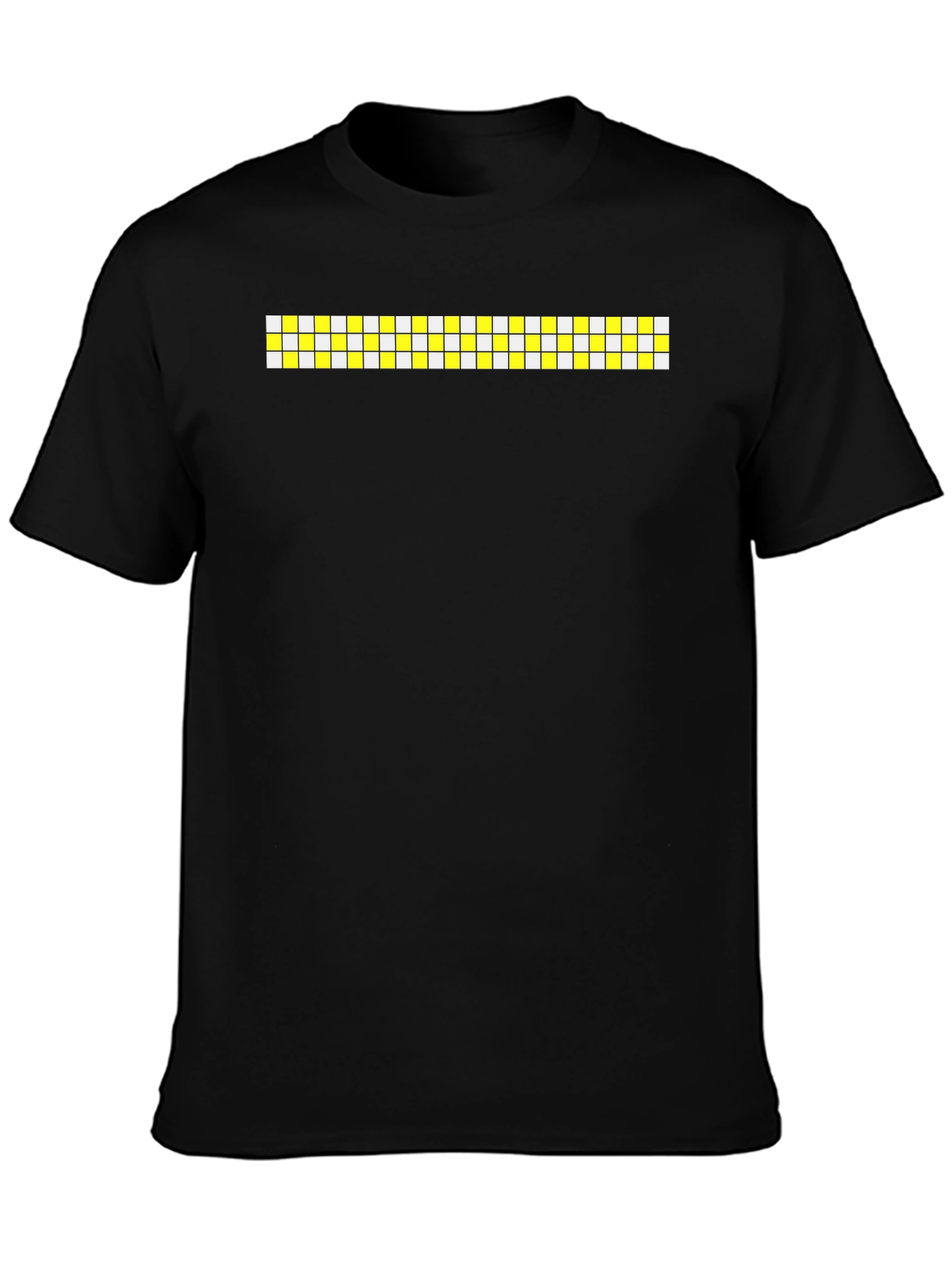 Modern Grid Graphic Black T-Shirt