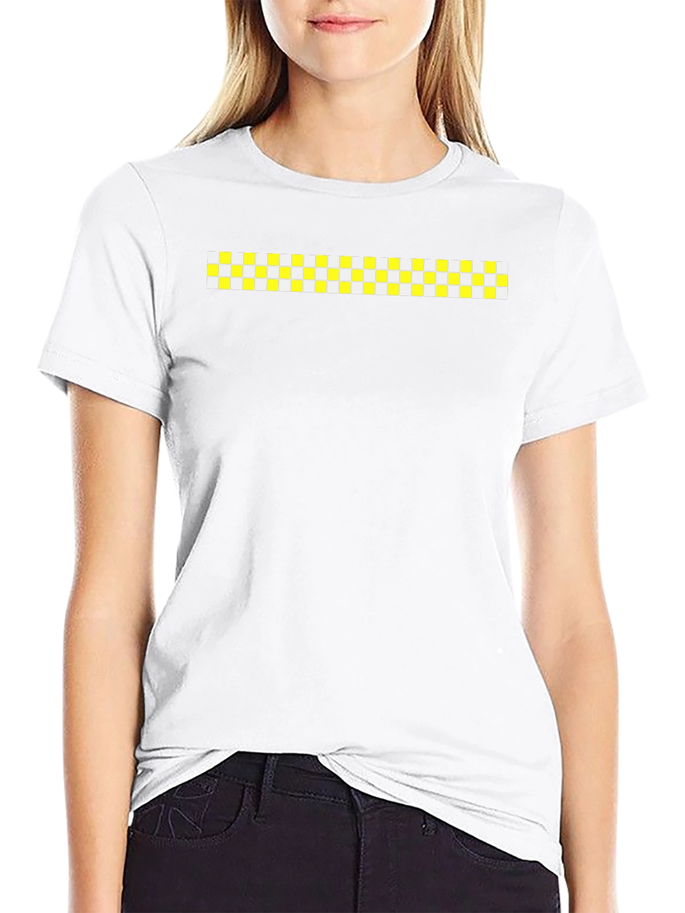 Modern Grid Graphic Black T-Shirt