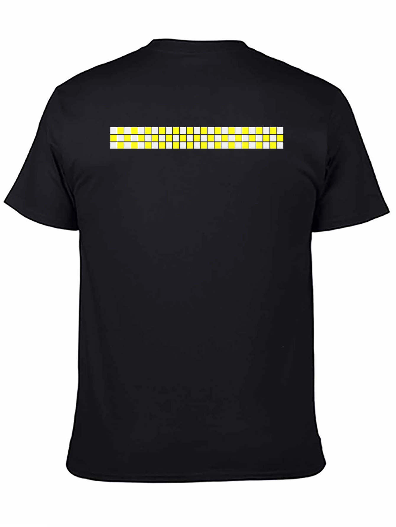 Modern Grid Graphic Black T-Shirt
