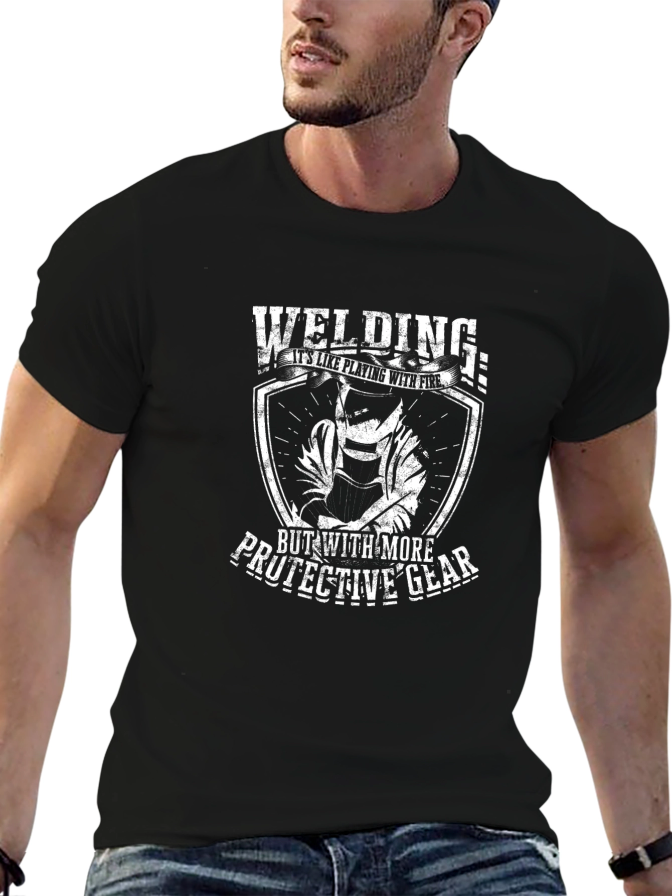 Welding Protective Gear Black T-Shirt