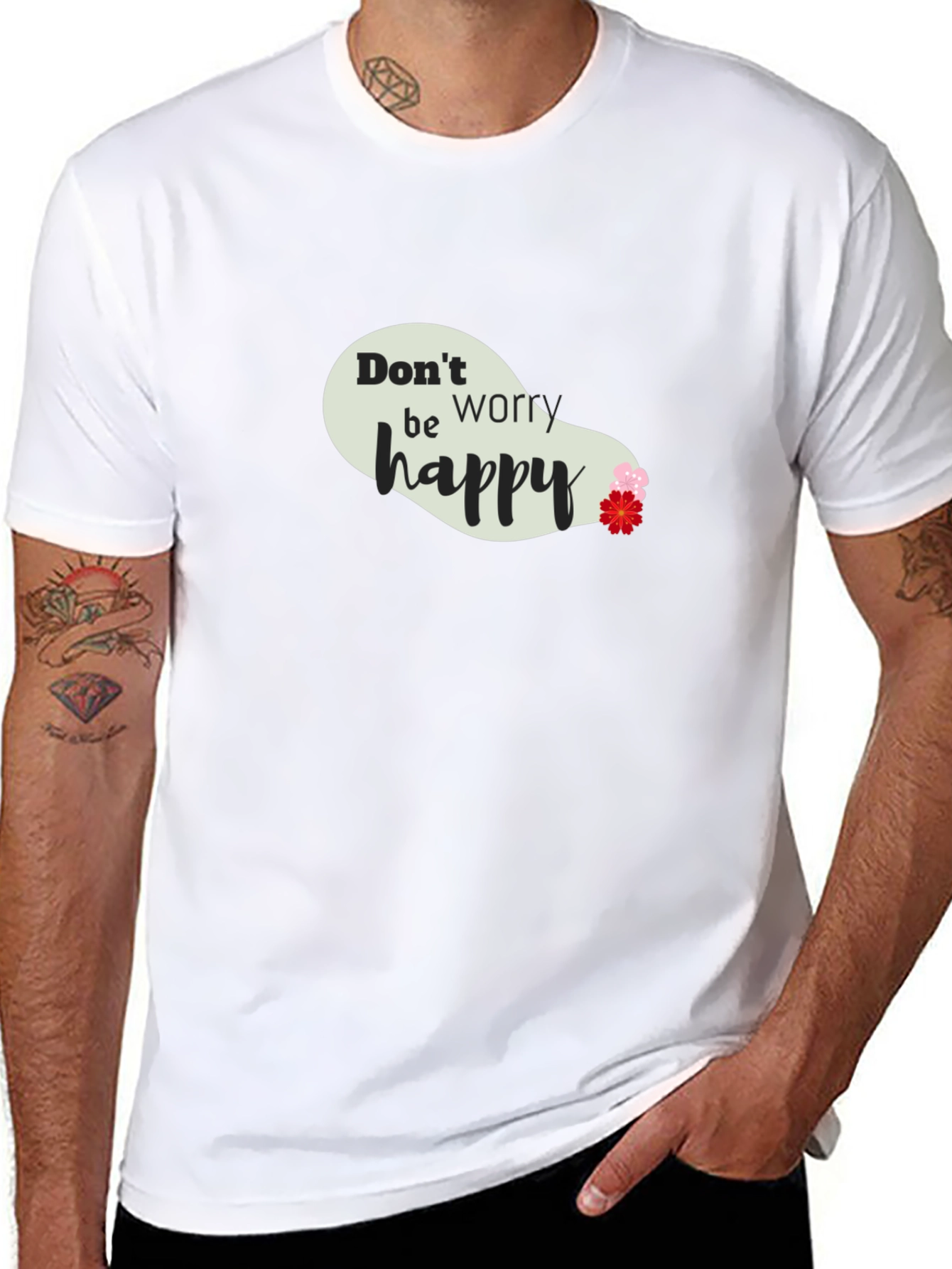 Dont Worry Be Happy Black T-Shirt