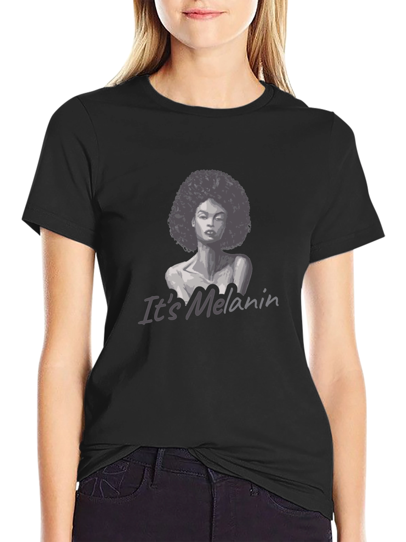 Melanin Woman Graphic T-Shirt - Black