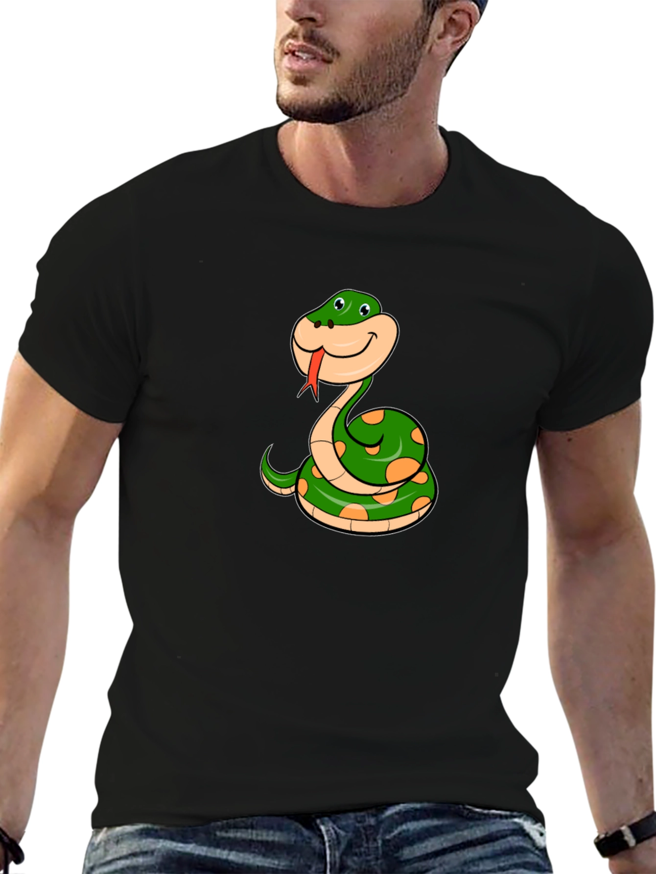 Funny Snake Cartoon Graphic T-Shirt