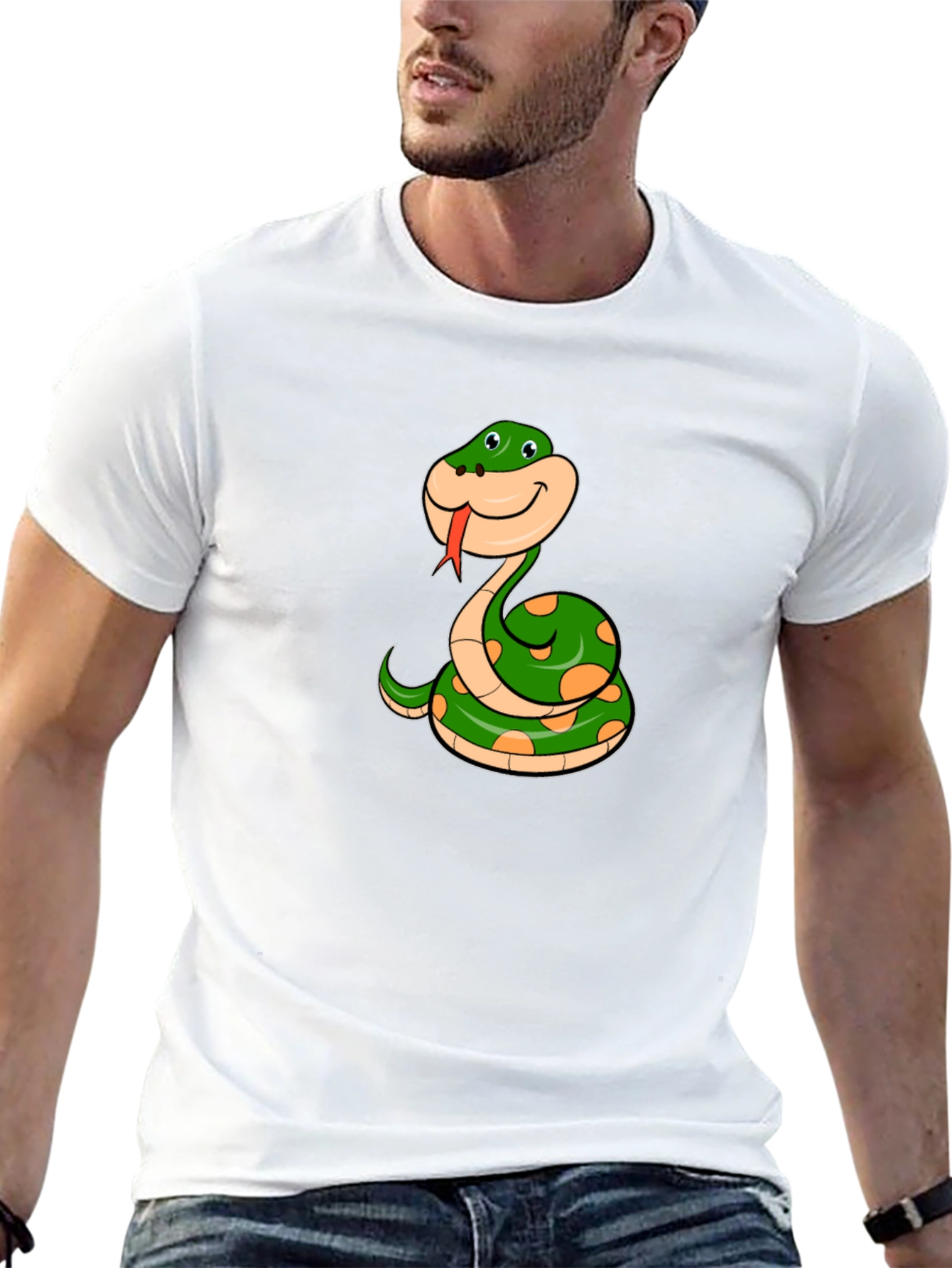 Funny Snake Cartoon Graphic T-Shirt
