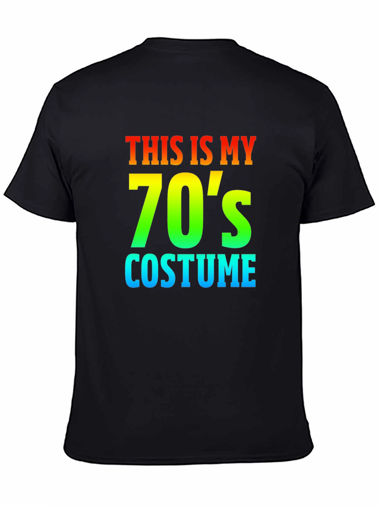 70s Costume Rainbow Text Graphic T-Shirt