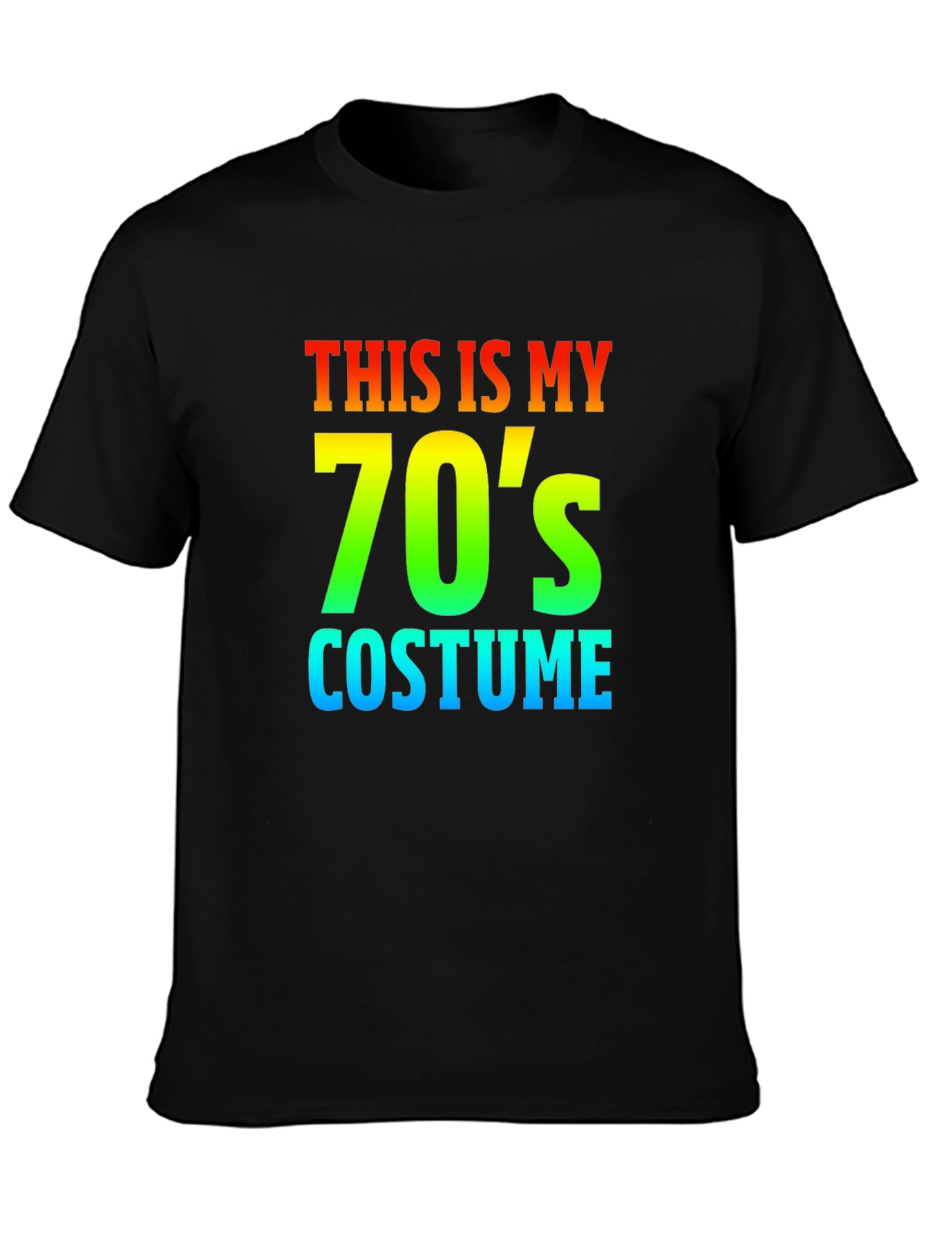 70s Costume Rainbow Text Graphic T-Shirt