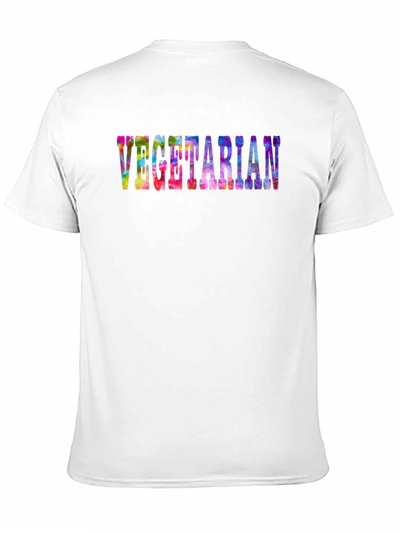 Vegetarian Tie-Dye Graphic Black T-Shirt