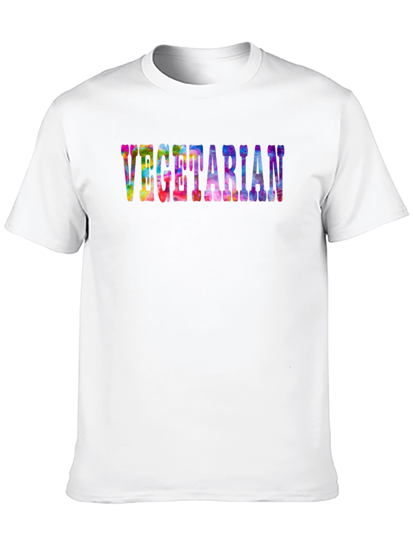 Vegetarian Tie-Dye Graphic Black T-Shirt
