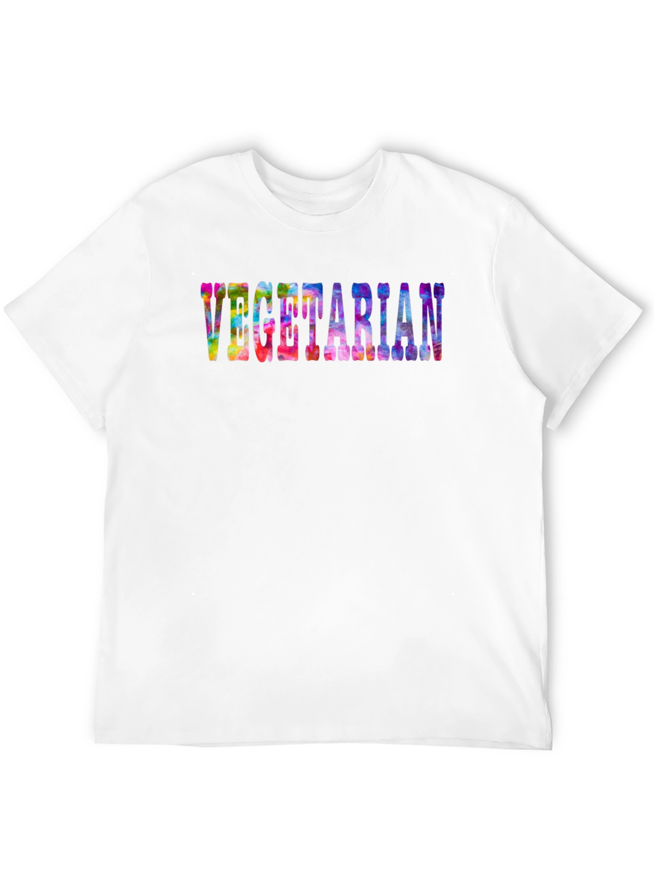 Vegetarian Tie-Dye Graphic Black T-Shirt