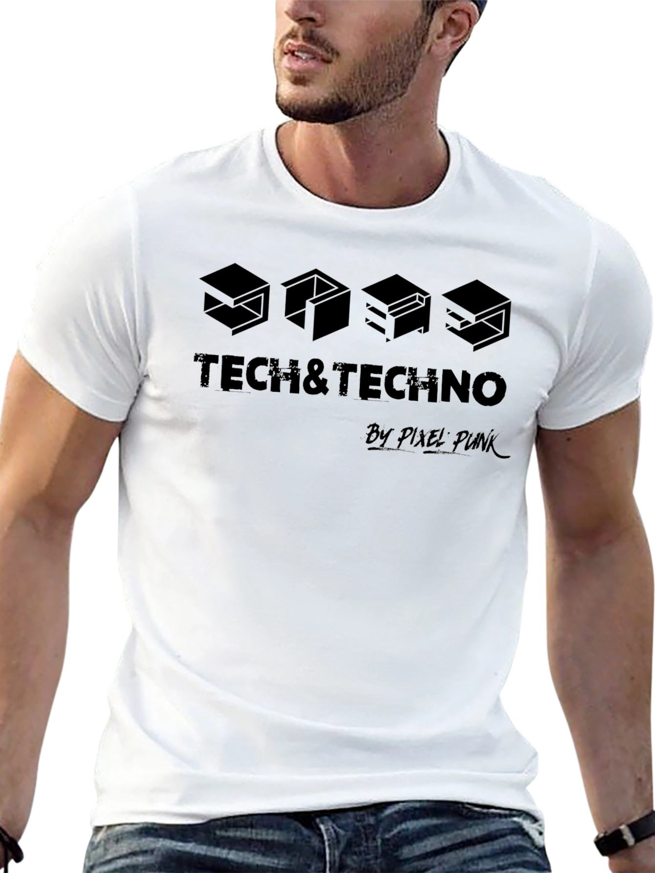 Tech & Techno Pixel Punk Black T-Shirt