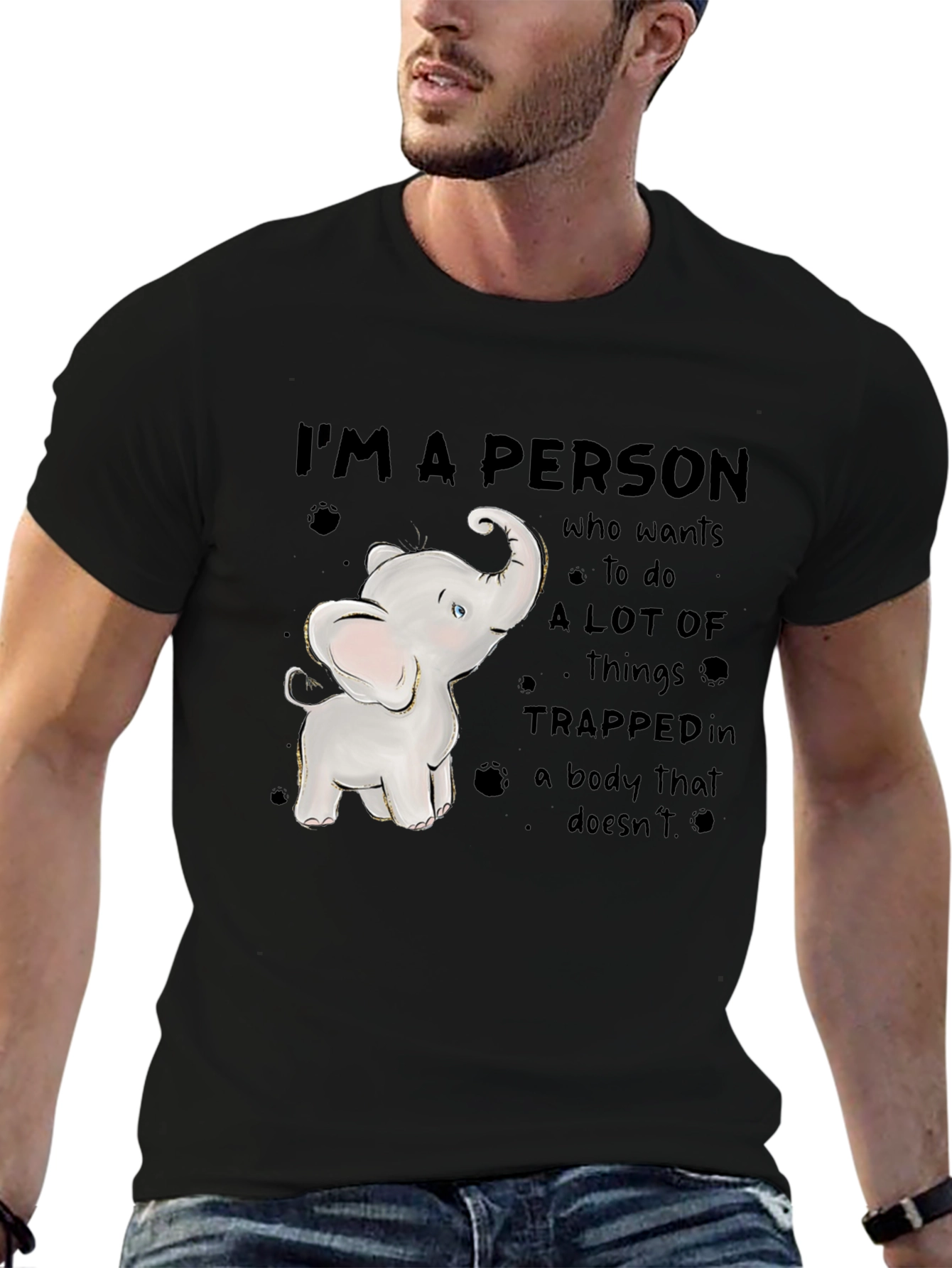 Elephant Person T-Shirt - Trapped in Body Design