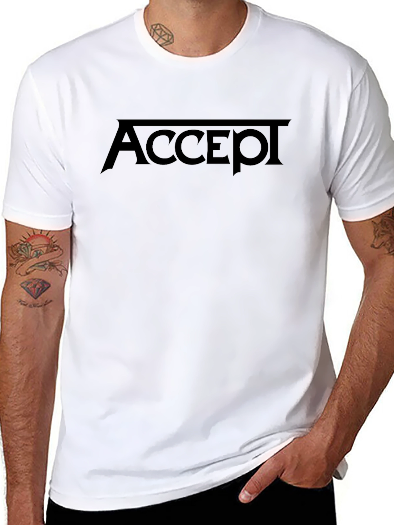 Accept Band Logo Black T-Shirt - Classic Rock Tee