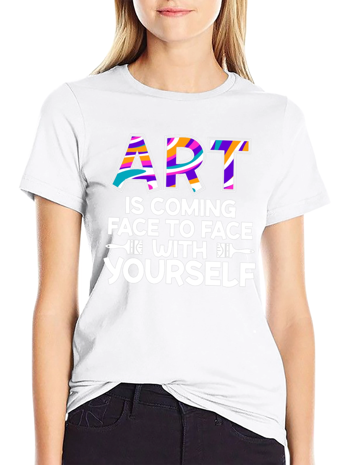 Art is Coming Face to Face Graphic T-Shirt