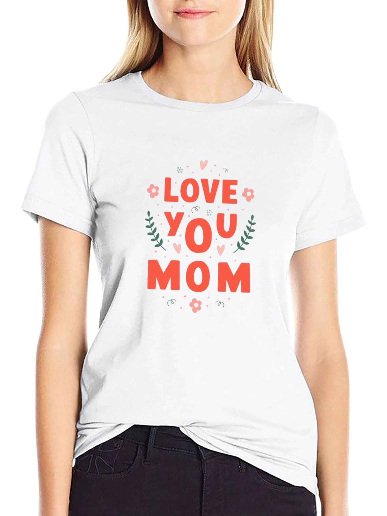 Love You Mom Graphic T-Shirt - Black