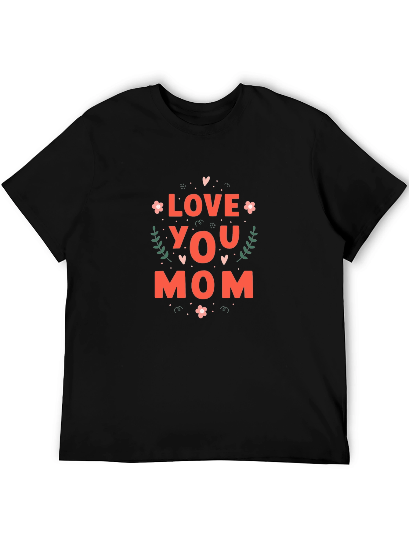 Love You Mom Graphic T-Shirt - Black